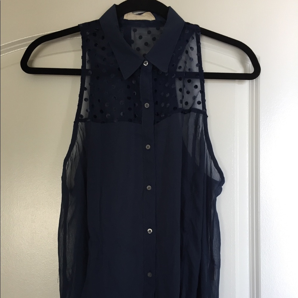 Sheer sleeveless blouse
